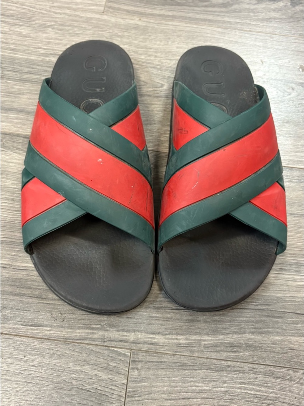 Gucci webbed slides